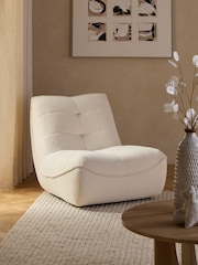 Soft Cosy Boucle Ivory Natural Lucca Swivel Pillow Accent Chair - Image 1 of 10