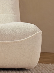 Soft Cosy Boucle Ivory Natural Lucca Swivel Pillow Accent Chair - Image 3 of 10