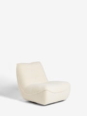 Soft Cosy Boucle Ivory Natural Lucca Swivel Pillow Accent Chair - Image 7 of 10