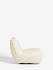 Soft Cosy Boucle Ivory Natural Lucca Swivel Pillow Accent Chair - Image 8 of 10