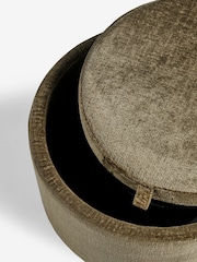 Plush Chenille Moss Green Ashton Storage Stool - Image 9 of 10