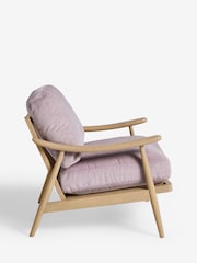 Fine Chenille Lilac Purple Hampton Wooden Accent Chair - Image 6 of 9