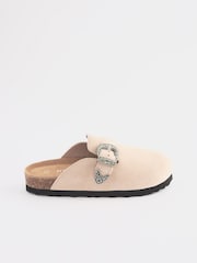 Neutral Western Buckle Suede Slip-On Clogs - Image 2 of 6