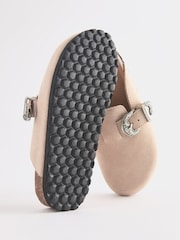 Neutral Western Buckle Suede Slip-On Clogs - Image 4 of 6