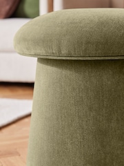 Relaxed Chenille Light Olive Green Toadstool Storage Stool - Image 3 of 7