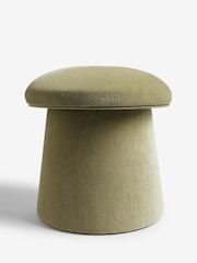 Relaxed Chenille Light Olive Green Toadstool Storage Stool - Image 5 of 7