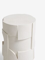 White Abstract Geo Resin Side Table - Image 2 of 6
