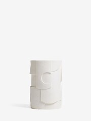 White Abstract Geo Resin Side Table - Image 3 of 6
