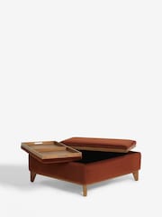 Soft Velvet Rust Brown Hayden Storage Large Coffee Table - Image 10 of 13