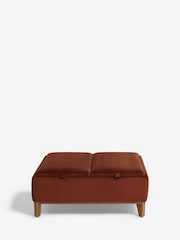 Soft Velvet Rust Brown Hayden Storage Large Coffee Table - Image 6 of 13