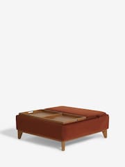 Soft Velvet Rust Brown Hayden Storage Large Coffee Table - Image 7 of 13