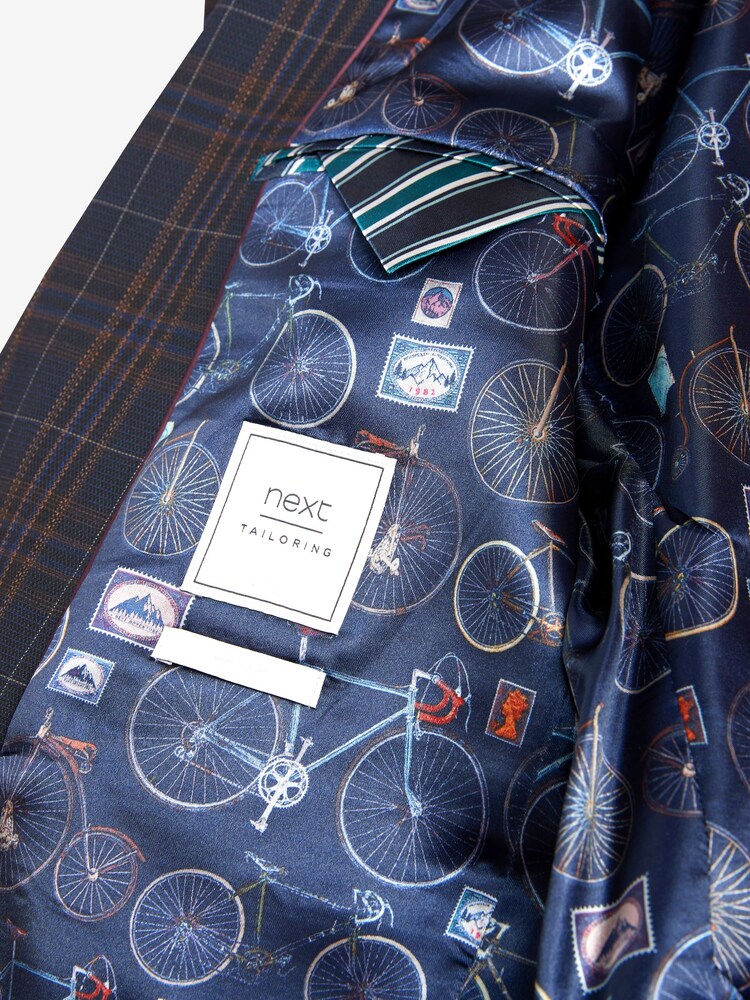 Marineblau/Hellbraun - Karierter Anzug im Slim-Fit: Sakko - Bild 10 von 10 Marineblau/Hellbraun - Karierter Anzug im Slim-Fit: Sakko - Bild 10 von 10