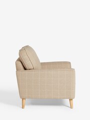 Tweedy Check Lawson Mid Natural, Oak Effect Leg Stamford Armchair - Image 4 of 7
