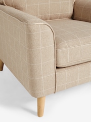 Tweedy Check Lawson Mid Natural, Oak Effect Leg Stamford Armchair - Image 6 of 7