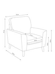 Tweedy Check Lawson Mid Natural, Oak Effect Leg Stamford Armchair - Image 7 of 7
