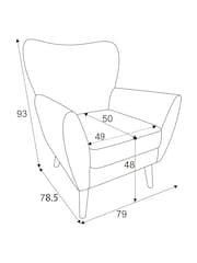 Casual Boucle Oyster Wilson II Highback Armchair - Image 3 of 9