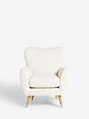 Casual Boucle Oyster Wilson II Highback Armchair - Image 5 of 9