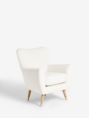 Casual Boucle Oyster Wilson II Highback Armchair - Image 6 of 9