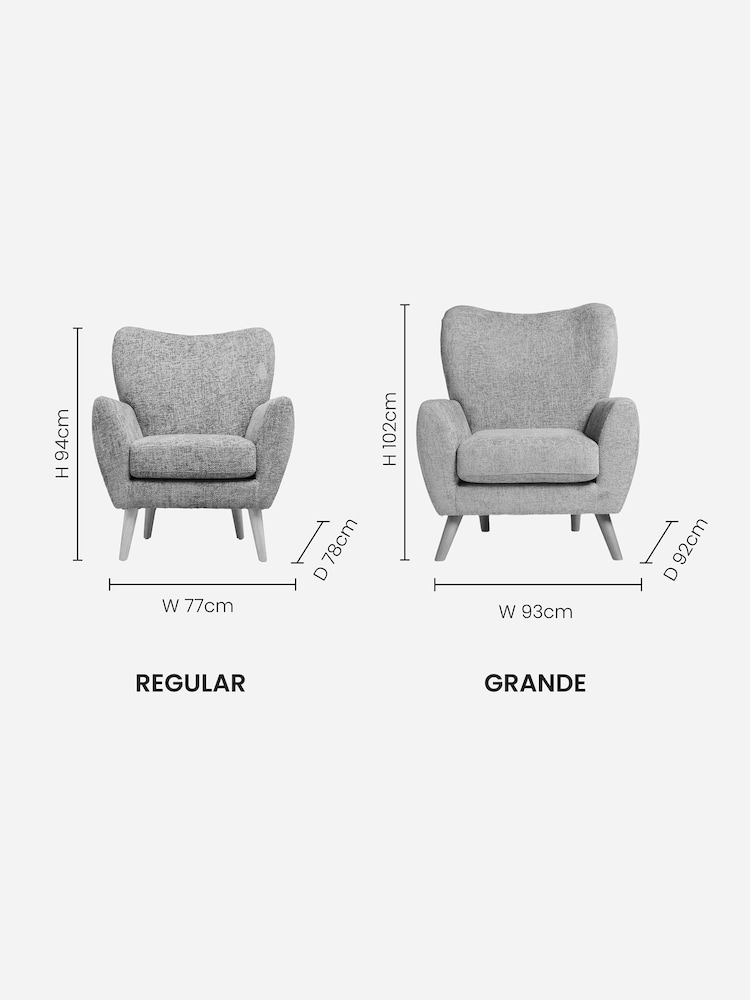 Casual Boucle Oyster Wilson Highback Armchair - Image 8 of 8 Casual Boucle Oyster Wilson Highback Armchair - Image 8 of 8