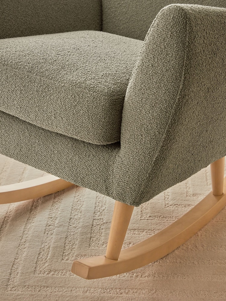 Casual Boucle Sage Green Wilson Rocking Chair - Image 2 of 8