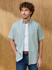 Cotton Traders Green Signature Short Sleeve Oxford Shirt - Image 2 of 3