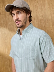 Cotton Traders Green Signature Short Sleeve Oxford Shirt - Image 3 of 3
