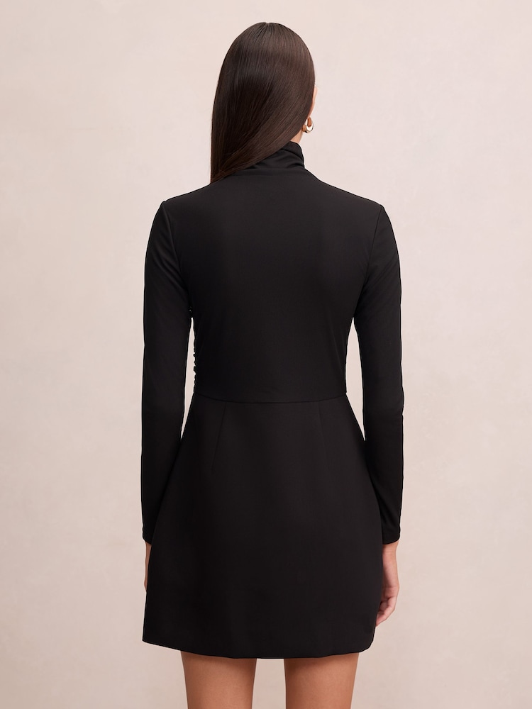 Forever New Black Bronwyn 2 in 1 Wrap Mini Dress - Image 2 of 5 Forever New Black Bronwyn 2 in 1 Wrap Mini Dress - Image 2 of 5