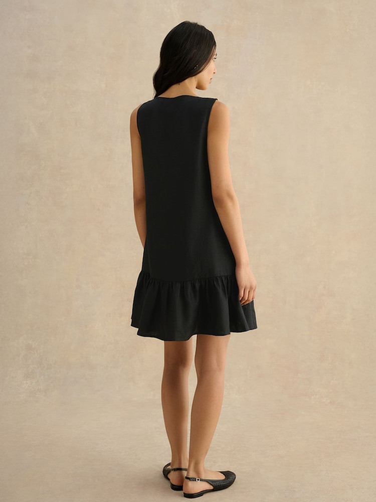 Hobbs Black Ilana Linen Dress - Image 2 of 4 Hobbs Black Ilana Linen Dress - Image 2 of 4