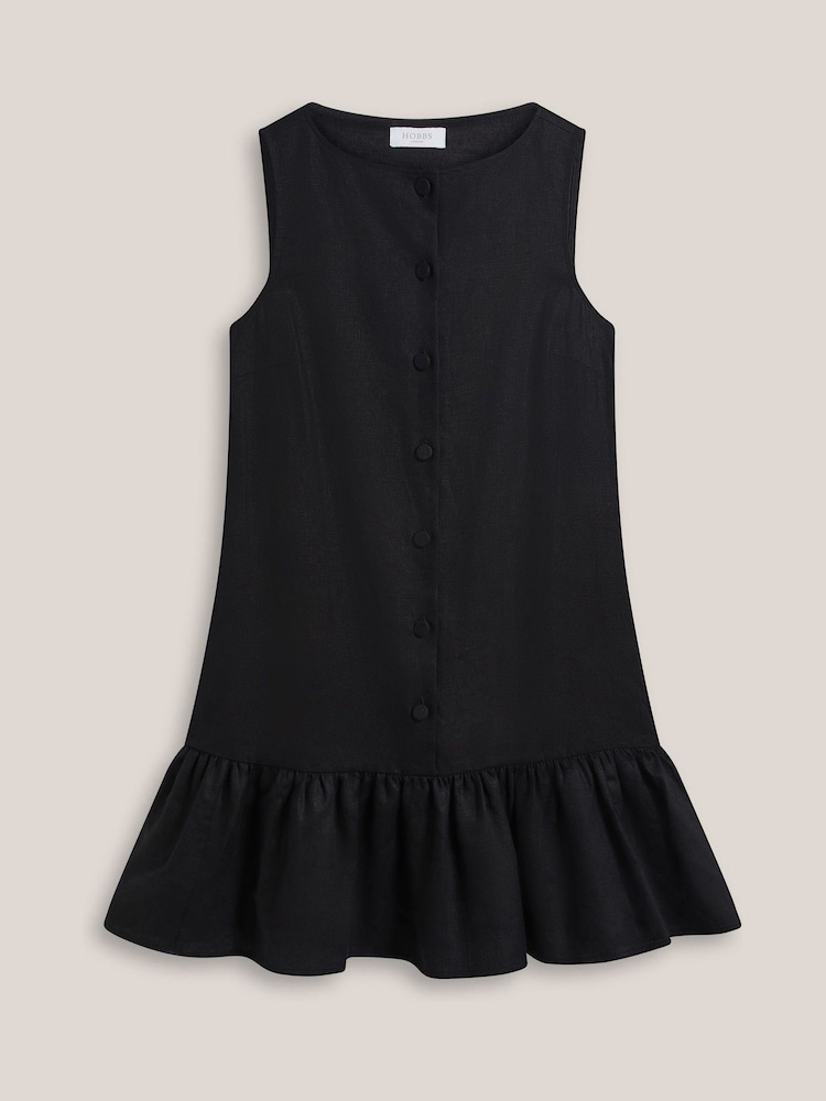 Hobbs Black Ilana Linen Dress - Image 4 of 4 Hobbs Black Ilana Linen Dress - Image 4 of 4