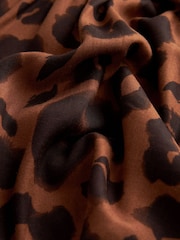 Brown Long Sleeve Mini V-Neck Dress - Image 6 of 6