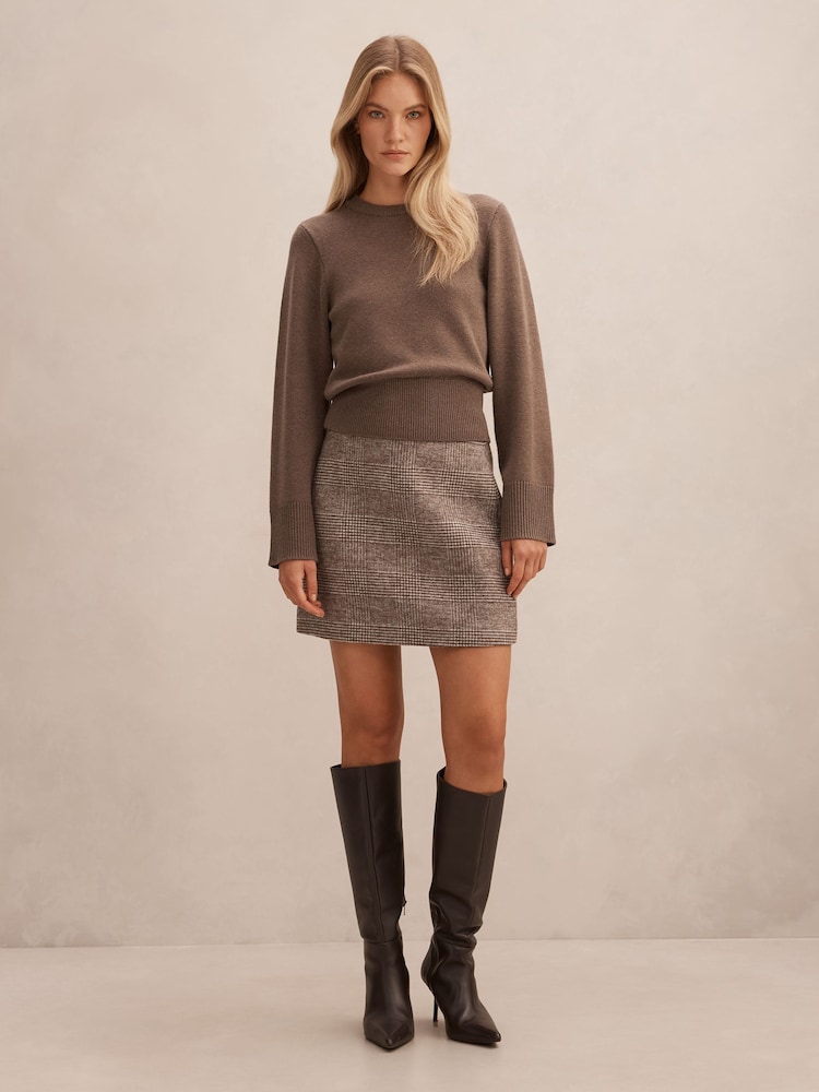 Forever New Brown Molly Check Mini Skirt - Image 5 of 5 Forever New Brown Molly Check Mini Skirt - Image 5 of 5