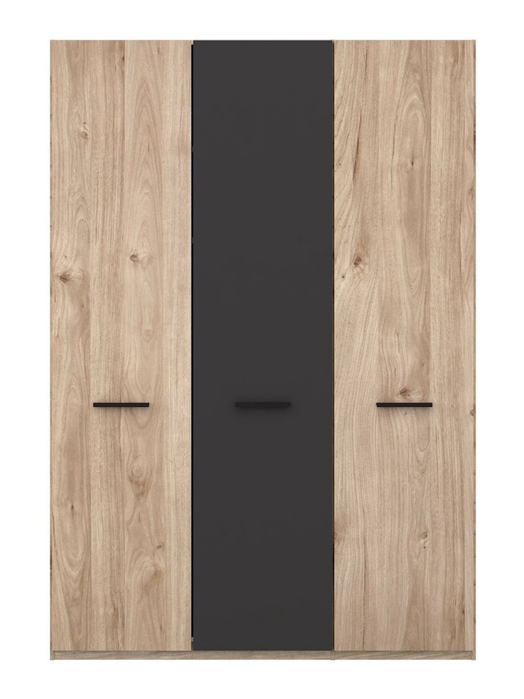 Wiemann Oak Jenson Wood and Matt Semi Fitted Triple Wardrobe - Image 2 of 2