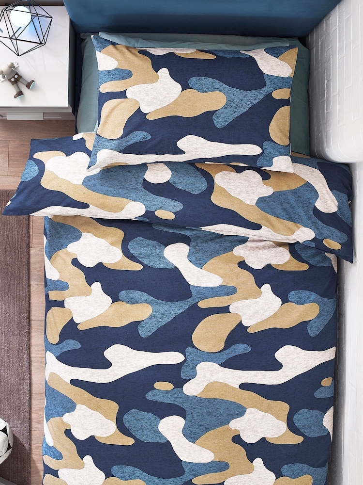 Blue Camo Duvet Cover and Pillowcase Set - Image 2 of 6 Blue Camo Duvet Cover and Pillowcase Set - Image 2 of 6
