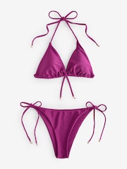 Cotton On Pink Triangle Top Brazil Bottom Shimmer Swimsuits Multipack - Image 1 of 1