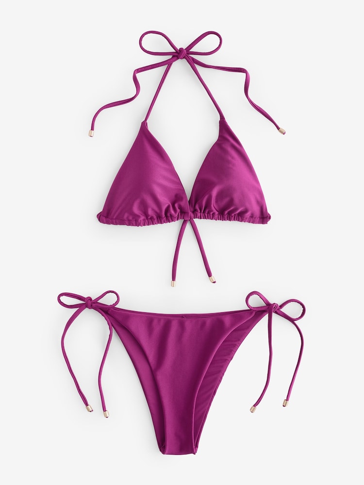 Cotton On Pink Triangle Top Brazil Bottom Shimmer Swimsuits Multipack - Image 1 of 1 Cotton On Pink Triangle Top Brazil Bottom Shimmer Swimsuits Multipack - Image 1 of 1