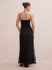 Forever New Black Myla Petite Corset Lace Maxi Dress - Image 2 of 4