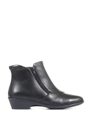 Pavers Black Ladies Wide Fit Leather Ankle Boots - Image 1 of 5