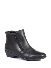 Pavers Black Ladies Wide Fit Leather Ankle Boots - Image 2 of 5