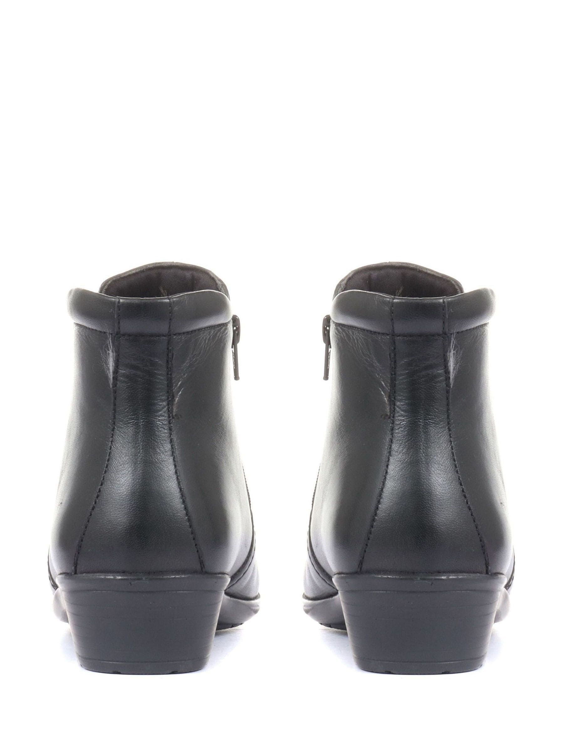 Ladies wide fit black leather ankle boots outlet
