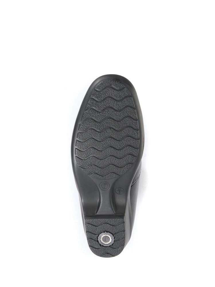Pavers Black Ladies Wide Fit Leather Ankle Boots - Image 5 of 5