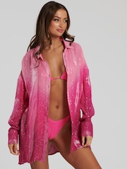 South Beach Pink Ombre Metallic Shirt - Image 1 of 6