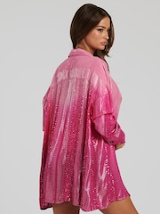 South Beach Pink Ombre Metallic Shirt - Image 2 of 6