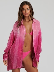 South Beach Pink Ombre Metallic Shirt - Image 6 of 6