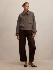 Forever New Brown Kaylee Check Cropped Jacket - Image 5 of 5