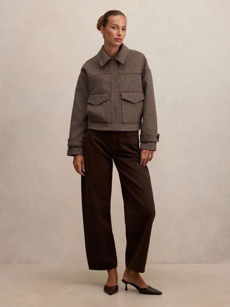 Forever New Brown Kaylee Check Cropped Jacket - Image 5 of 5 Forever New Brown Kaylee Check Cropped Jacket - Image 5 of 5