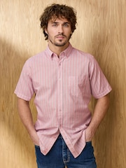 Cotton Traders Pink Signature Short Sleeve Oxford Shirt - Image 1 of 4