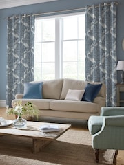 Laura Ashley Midnight Blue Tregaron Made to Measure 100% Cotton Curtains - Image 1 of 1