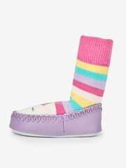 JoJo Maman Bébé Fuchsia Moccasin Slipper Socks - Image 2 of 4