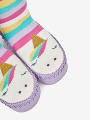 JoJo Maman Bébé Fuchsia Moccasin Slipper Socks - Image 4 of 4