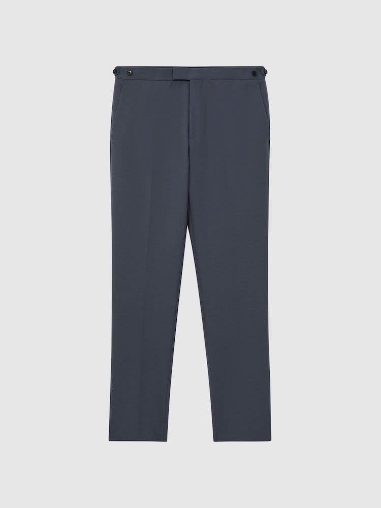 Pantalones de lana fina con trabillas de ajuste lateral de corte estándar de Reiss - Imagen 2 de 5